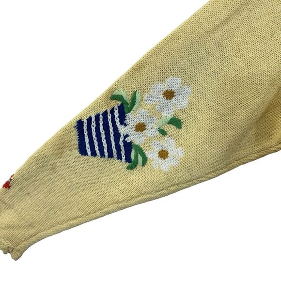 Vintage Talbots Medium Hand Knit Sweater Cardigan Linen Cotton Womens - Picture 13 of 16